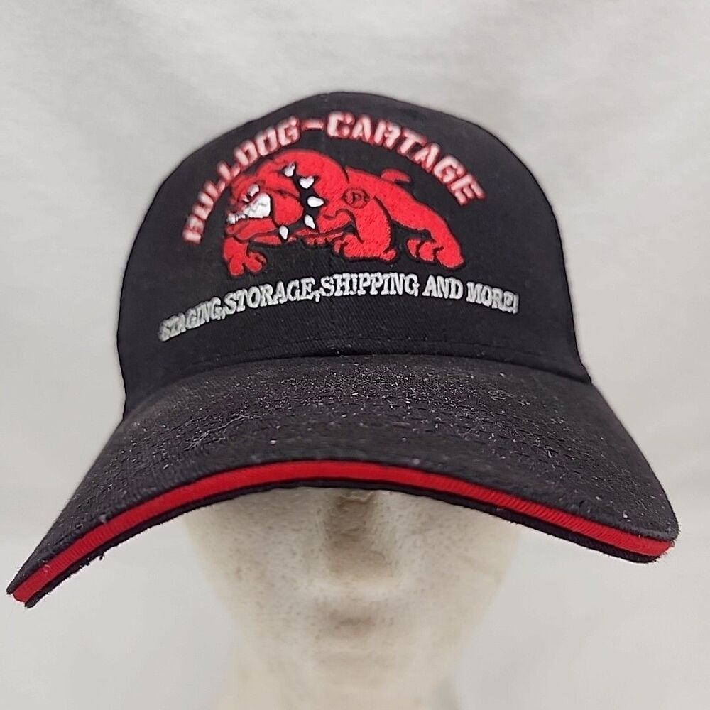 Cap Bulldog Cartage Hook & Loop Trucker Hat Black One Size Mesh Back 6 Panel